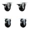 Service Caster 3.5'' Phenolic Wheel Swivel Top Plate Caster Set 2 Posi Brakes 2 Rigid, 4PK SCC-20S3514-PHR-PLB-2-R-2 - alternate 1